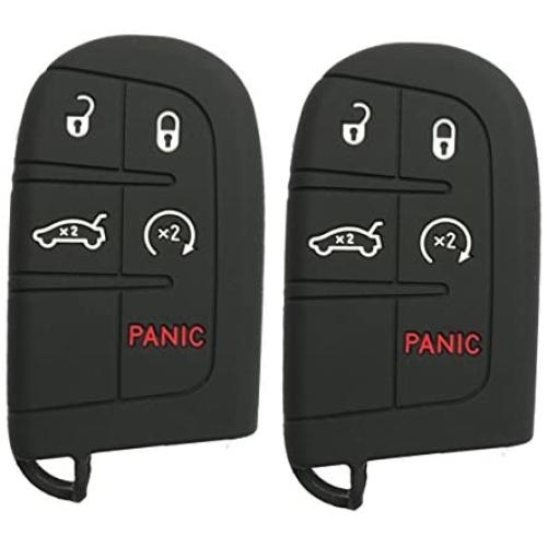Alegender Qty(2) Silicone Smart Key Remote Fob Cover Jacket Case Skin for Jeep Grand Cherokee Chrysler 300 Dodge Durango Charger Challenger Journey
