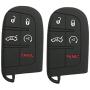 Alegender Qty(2) Silicone Smart Key Remote Fob Cover Jacket Case Skin for Jeep Grand Cherokee Chrysler 300 Dodge Durango Charger Challenger Journey