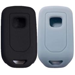 KOSMIQ 2Pcs Smart Key Fob Skin Cover Case Jakcet Shell Bag Protector for 2020 2019 2018 2017 2016 2015 Honda Accord Civic CR-V CRV Pilot EX-L Touring Premium Black Purple (Black+LightGray)