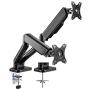 AVLT Dual 27'' Monitor Desk Mount Stand - Mount Two 27'' Screens on Height Adjustable Gas Spring Arms Space Saver Both C-Clamp & Grommet Mounting Base Each Arm Holds up to 14.3 lbs