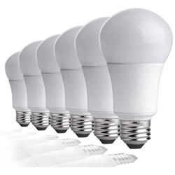 TCP LA927KND6 LED Light Bulbs 60 Watt Equivalent | Energy Efficient (9W) Non-Dimmable A19 Shape E26 medium base, 6 pack, Soft White, 6 Count