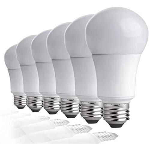 TCP LA927KND6 LED Light Bulbs 60 Watt Equivalent | Energy Efficient (9W) Non-Dimmable A19 Shape E26 medium base, 6 pack, Soft White, 6 Count