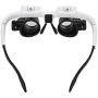 Head Mount 2 LED Lights Magnifying Glass,Hands Free Bracket Magnifier 8X 15X 23X, Dual-Lens Eye Loupe Magnifier for Electronics Jeweler Watch Repair