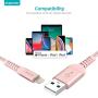 iPhone Charger 6ft, Apple MFi Certified Lightning Cable, Braided Nylon High-Speed Cable for iPhone 11/11 Pro/11 Pro Max/X/XS/XR/XS Max/8/7/6/5S/SE, AirPods/Pro, iPad Mini/Air - Rose Gold