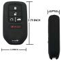 KOSMIQ 2Pcs Smart Key Fob Skin Cover Case Jakcet Shell Bag Protector for 2020 2019 2018 2017 2016 2015 Honda Accord Civic CR-V CRV Pilot EX-L Touring Premium Black Purple (Black+LightGray)