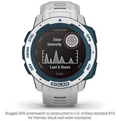 Garmin Instinct Solar Surf, Solar-Powered Rugged Outdoor Smartwatch with Tide Data and Dedicated Surfing Activity, Cloudbreak