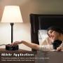 ZEEFO Touch Control Table Lamp Built in Dual USB Ports & AC Outlet, White Fabric Shade 3 Way Dimmable USB Nightstand Lamp,Two Edison LED Bulbs Included Bedside Lamps for Bedroom, Living Room (2 Pack)