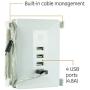 GE Ultra Pro USB Charging Station Surge Protector, 4 USB Ports, 4.8A USB, For iPhone 12/11/Pro/Max/XS/XR/X/8, Ipad Pro, Samsung Galaxy S21/S10/S9/Plus, Google Pixel 5/C/3/2/XL, UL Listed, White, 31712