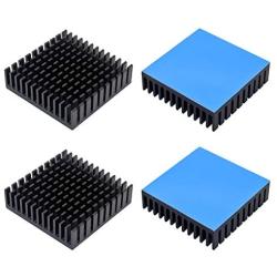 4pcs Aluminum Heatsink 40x40x11mm / 1.57x1.57x0.43inches for Electronic Chip Cooling with Thermal Conductive Double Sided Tape