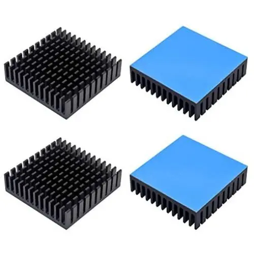 4pcs Aluminum Heatsink 40x40x11mm / 1.57x1.57x0.43inches for Electronic Chip Cooling with Thermal Conductive Double Sided Tape
