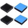 4pcs Aluminum Heatsink 40x40x11mm / 1.57x1.57x0.43inches for Electronic Chip Cooling with Thermal Conductive Double Sided Tape