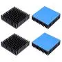 4pcs Aluminum Heatsink 40x40x11mm / 1.57x1.57x0.43inches for Electronic Chip Cooling with Thermal Conductive Double Sided Tape