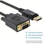 DP to VGA Cable 6ft, [2-Pack] CableCreation DisplayPort to VGA Cable Gold Plated, DP Male to VGA Male Cable, Black