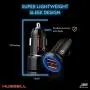 Car Charger Adapter, Metal USB Car Charger by HUSSELL - High Performance Aluminum 2 Port Car Phone Charger, Fast Charge 3.0 + 6A/36W - Compatible w/ iPhone Android & Any Cell Phone