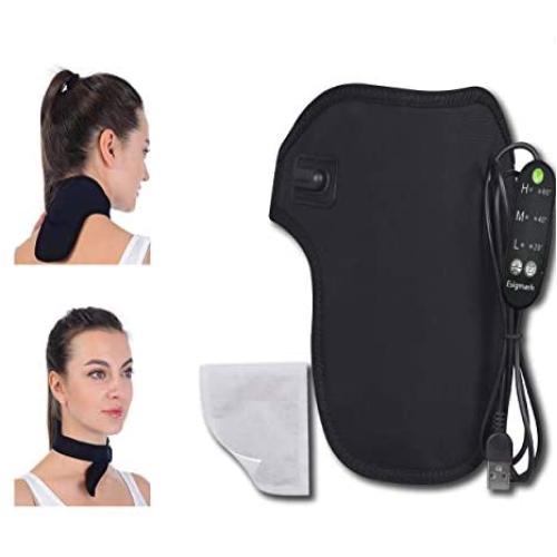 ESIGMARK Small Portable Neck Heating Pad,Electronic,Timing Control & Heat Setting,Adjustable,Infrared Radiation,Herbal Therapy Neckband for Sore Neck,Headache,Dizziness,Neck Relaxation & Relief