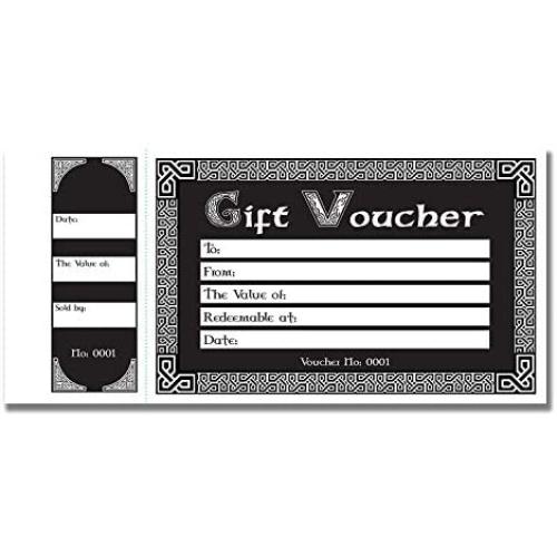 Cherry Celtic Gift Certificate Cards/Voucher/Gift Coupon Book with Stub 50pages Cardstock 3.9 x 8.3 Inches
