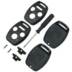 Olivine Auto 4 Buttons Key Fob Casing for Honda Accord Civic Ex Pilot Keyless Entry Remote Key Shell (Only Key Shell Without Blade)(4Button-2PCS)