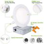 12 Pack 6 Inch LED Recessed Lighting with Junction Box, CRI90, 14W=100W, 1100lm, 3000K Warm White, Dimmable Ultra-Thin LED Downlight, Canless LED Recessed Ceiling Light