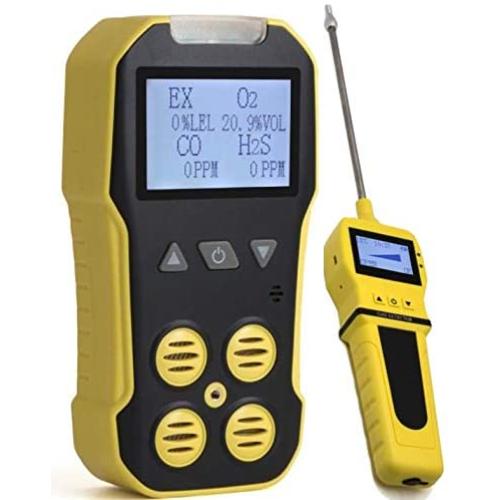 Basic MULTIGAS + Pump Analyzer, Detector, Meter by Forensics | O2, CO, H2S, LEL | USB Recharge | Sound, Light & Vibration Alarms | USA NIST Calibration |