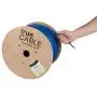 trueCABLE Cat6 Plenum Shielded (CMP), 1000ft, Blue, 23AWG Solid Bare Copper, 550MHz, ETL Listed, Overall Foil Shield (FTP), Bulk Ethernet Cable
