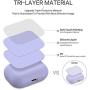 Miracase Upgrade Cover for Airpods Pro Case, Triple Layer Protective Liquid Silicone Case for AirPods Pro Charging Case, 2019 Release LED Visible Shockproof Soft Skin Friendly Silicone Case (Purple)