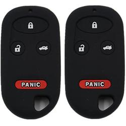 Ezzy Auto A Pair Black Silicone Rubber Key Fob Case Key Covers Key Jacket Skin Protector fit for Honda Accord CR-V Civic Acura TL RL CL