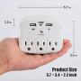 VERSAF Wall Outlet Adapter Surge Protector -2 USB Wall Charger Ports, 3 Plug Outlet Expanders,Slide Out Device Cradle,Protection Indicator Light,Compatible with Rechargeable Electronics,ETL Certified