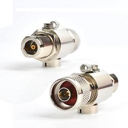 UAYESOK Coaxial Lightning Arrestor N Male to N Female Surge Arrester DC-3GHz 50ohm WiFi Lightning Surge Protector for 2G 3G 4G LTE GPS 900 MHz 2.4 GHz Wi-Fi Antennas