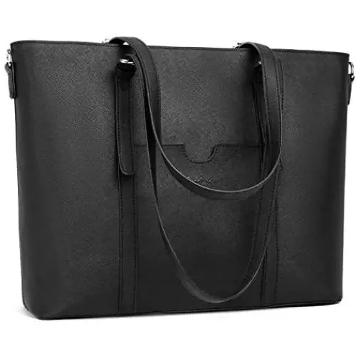 BOSTANTEN Women Leather Laptop Tote Office Shoulder Handbag Vintage Briefcase 15.6 inch Computer Work Purse Black BOSTANTEN Women Leather Laptop Tote Office Shoulder Handbag Vintage Briefcase 15.6 inch Computer Work Purse Black