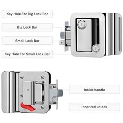 Kohree RV Trailer Camper Entry Door Lock Handle, Polar Chrome RV Door Lock Replacement with Deadbolt and 4 Keys, Upgrade Zinc Alloy Security Kit for Camper, Travel, Horse Trailer, Cargo Hauler