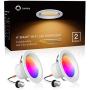 Smart LED Recessed Lighting 4 Inch, Lumary Wi-Fi LED Can Lights Dimmable 16 Million Colors LED Downlight Compatible with Alexa & Google Assistant 9W 2700K-6000K (2 Pack)