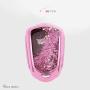 YIJINSHENG TPU Soft Plating Smart Key Fob Remote Cover Case Protector Keyless Jacket for Cadillac ATS, CT6, CTS, SRX, XT5, XTS ATSL ESV HYQ2AB HYQ2EB Car Crystal Keychain for Women (Pink Crystal)