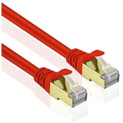 TNP Cat6 Ethernet Patch Cable (20 Inch) - Professional Gold Plated Snagless RJ45 Connector Computer Networking LAN Wire Cord Plug Premium Shielded Twisted Pair (Red)
