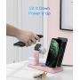 Sixmas Wireless Charger, 5 in 1 Wireless Charging Station for iPhone Samsung, USB C Dock Station for Android Phones, Charging Stand for Apple Watch SE and Series 6 5 4 3 2 1 AirPods Pro 2 1