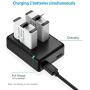 Powerextra Dual Battery Charger with Micro USB Cable for GoPro HERO8 Black GoPro HERO7 Black GoPro HERO6 Black GoPro HERO5, HERO5 Black GoPro Hero 2018