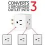 GE 3 Plug, 5 Pack, Wall Tap, Adapter, Grounded Outlet, Access Design, Indoor Use Only, Ul Listed, White, 41870