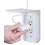 WALI Wall Outlet Shelf Standard Vertical Duplex Décor Outlet with Cable Channel for Cell Phone, Dot 1st and 2nd 3rd Gen, Google Home, Speaker up to 10 lbs (OLS002-W), White, (Pack of 2)