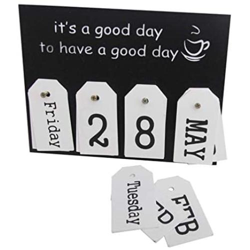 Garneck Card Perpetual Calendar Desktop Hanging Date Cards Decoration Ornament Wall Desktop Calendar for Office Cafe Home Decoration