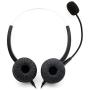 TelPal Corded Binaural Telephone Headset, Hands-Free Noise Cancelling Call Center Headphones with 4-Pin RJ9 Crystal Head & Mic & Telephone Adapter for Phone Counseling Services, Telecom Operators