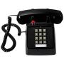TOPZEA Retro Corded Desk Phone, Single Line Desk Telephone Landline Telephone with Loud Ringer Old Style Desk Phone for Home and Office, Black