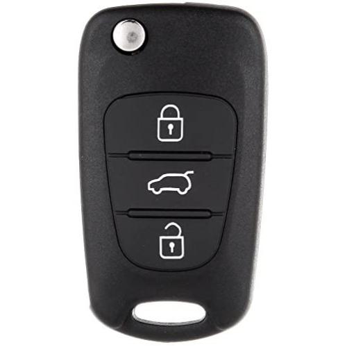 SCITOO Pack of 1 Keyless Entry Remote Control Key Fob Clicker Transmitter SHELL CASE & Pad fit for Kia Soul Sportage Rio Rondo 3 Buttons Black