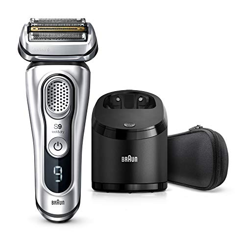 Braun Electric Razor for Men, Series 9 9370cc Electric Shaver With Precision Trimmer, Rechargeable, Wet & Dry Foil Shaver, Clean & Charge Station & Travel Case
