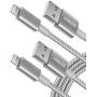 Anker 6ft Premium Nylon Lightning Cable [2-Pack], Apple MFi Certified for iPhone Chargers, iPhone Xs/XS Max/XR/X / 8/8 Plus / 7/7 Plus / 6/6 Plus / 5s, iPad Pro Air 2, and More(Silver)