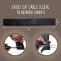 Cable Management Box & Cord Organizer- Cable Organizer for Desk, Home, Office. Hides Wires, Surge Protectors, Power Strips. Eco Friendly Mango Wood Cord Management Solution (Whitewash)