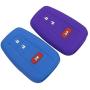 Lcyam Blue Purple Soft Material Silicone Key Fob Cover Case 3 Button Fits for Toyota Prius Avalon Corolla Camry RAV4 Smart Keyless Remote
