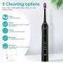 Sonic Toothbrush, Electric Whitening Toothbrush with 5 Modes, Smart Timer, 3 Brush Heads, Wirless Charging and 48,000 VPM for Adult & Children & Family Use