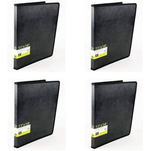 Filexec, 93630, Art Presentation Book, 24 Pocket, 11'' x 14'', 1 Each Black (Four Pack)
