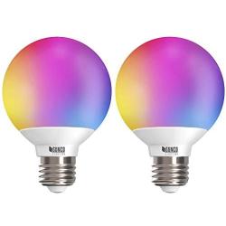 Sunco Lighting 2 Pack WiFi LED Smart Bulb, G25, 5W, Color Changing (RGB & CCT), Dimmable, Compatible with Amazon Alexa & Google Assistant - No Hub Required