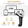 Wireless CCD Barcode Scanner, Evnvn 3-in-1 Bluetooth Bar Code Reader with 1200mAh Battery, 2.4GHz 100m Transmission and CCD Image Scanning for Retail Store, Warehouse and Library