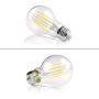 Ascher 60 Watt Equivalent, E26 LED Filament Light Bulbs, Daylight White 4000K, Non-Dimmable, Classic Clear Glass, A19 LED Light Bulb/6-Pack
